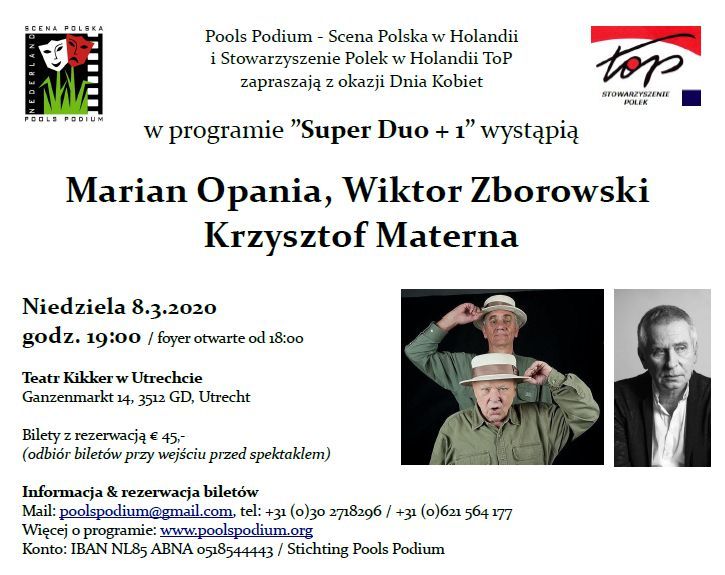 „Super Duo +1” z udziałem Mariana Opani, Wiktora Zborowskiego i Krzysztofa Materny